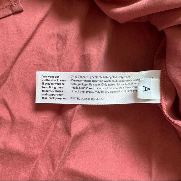 Eileen Fisher Sandwashed Tencel Stand Collar Top Chutney Petite Medium NWT - Picture 7 of 7